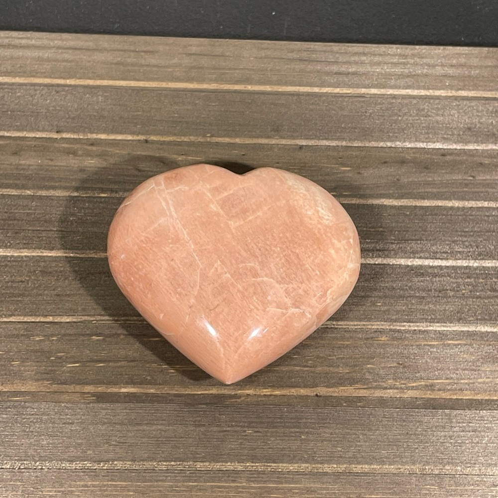 Peach Moonstone Crystal Heart